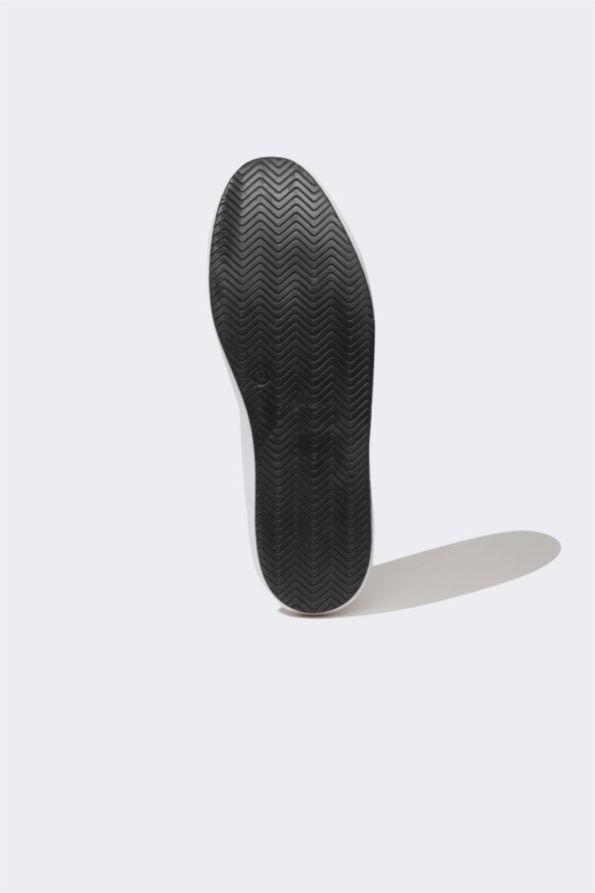 رجالي أبيض (000) سنيكرز رجالي جلد صناعي برباط