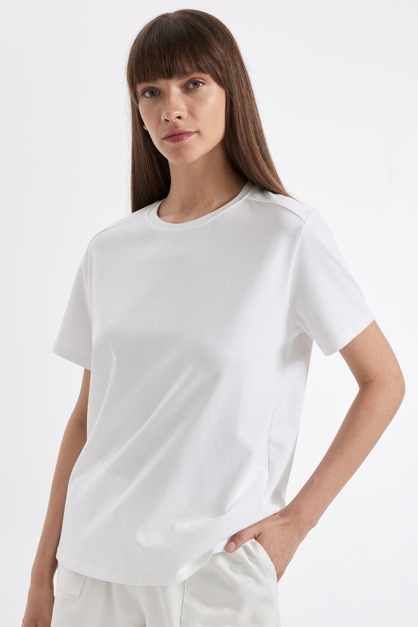 WOMAN White Regular Fit Short Sleeve T-Shirt