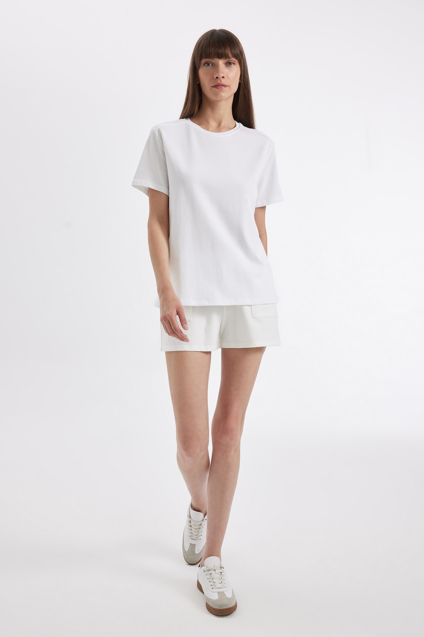 WOMAN White Regular Fit Short Sleeve T-Shirt