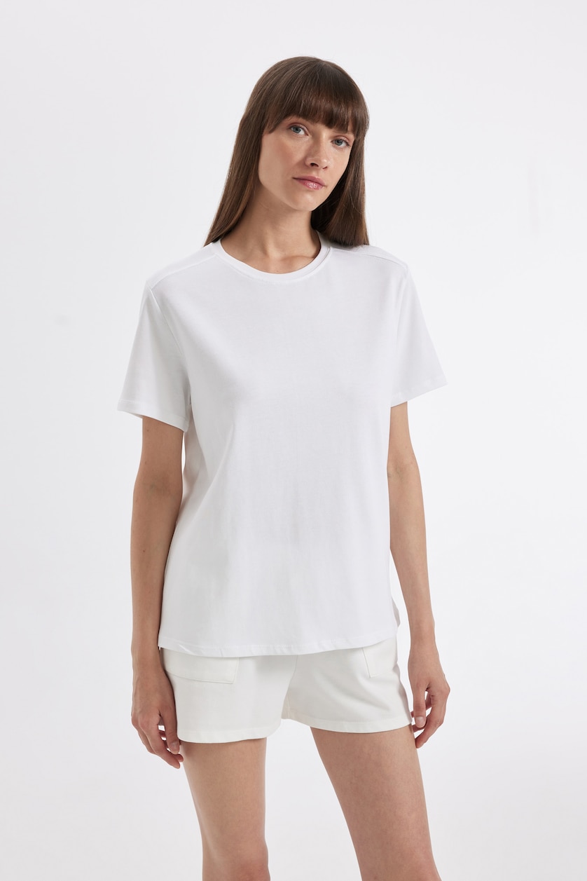 WOMAN White Regular Fit Short Sleeve T-Shirt