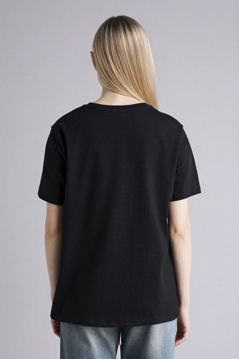 Kadın Siyah Regular Fıt Basıc Premium Tişört