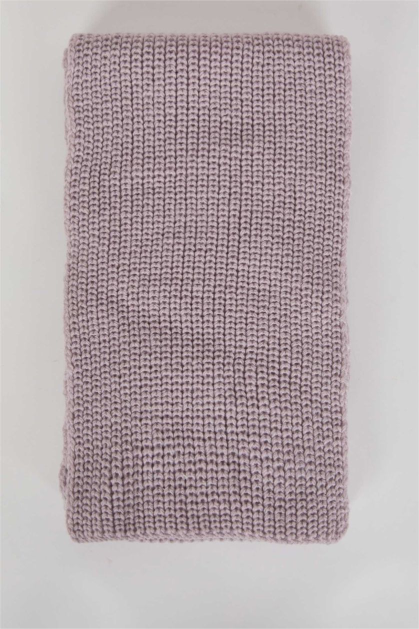 بنات بنفسجي طقم قبعة سكارف بناتي - قطعتين