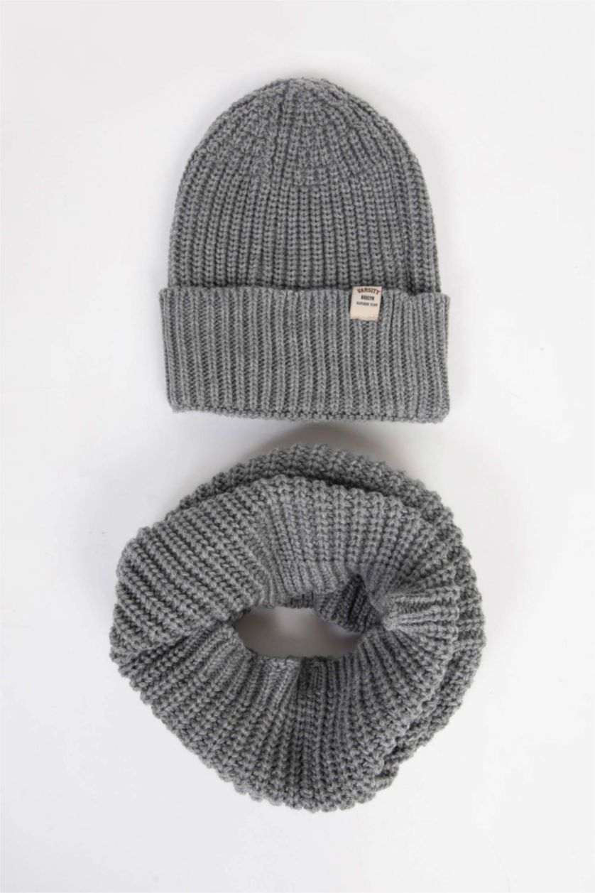 BOYS & TEENS Grey Boy Scarf Beret Set of 2