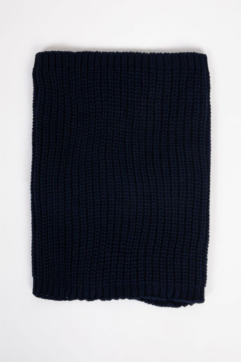 أولاد نيلي غامق طقم قبعة سكارف اولادي - قطعتين