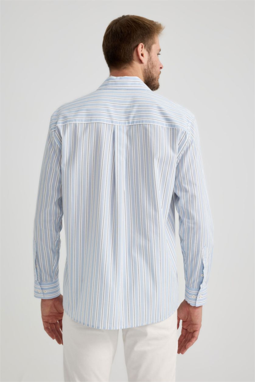 MAN White Relax Fit Cotton Long Sleeve Shirt