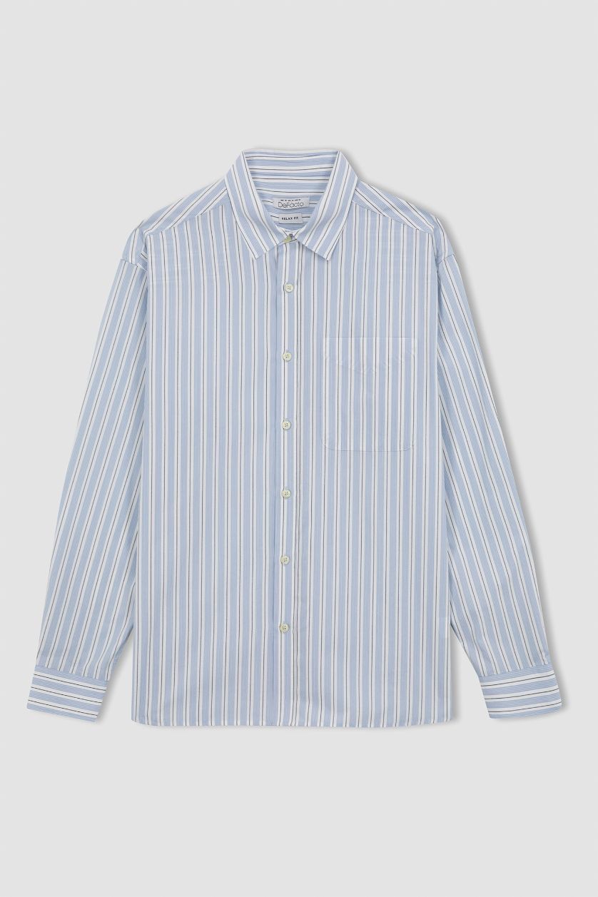 MAN White Relax Fit Cotton Long Sleeve Shirt