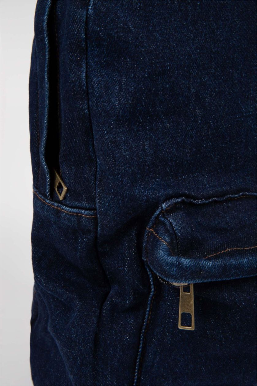 MAN Blue Unisex Jean School Backpack