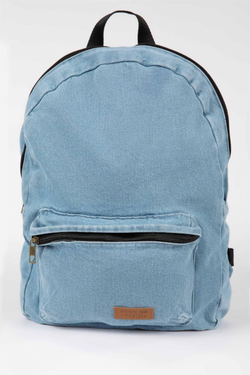 MAN Light Blue Unisex Jean School Backpack