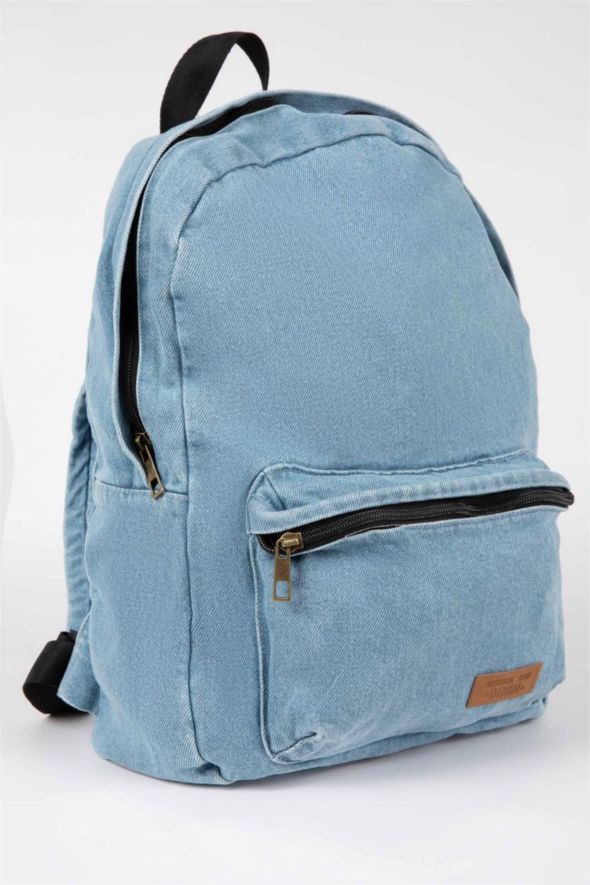 MAN Light Blue Unisex Jean School Backpack