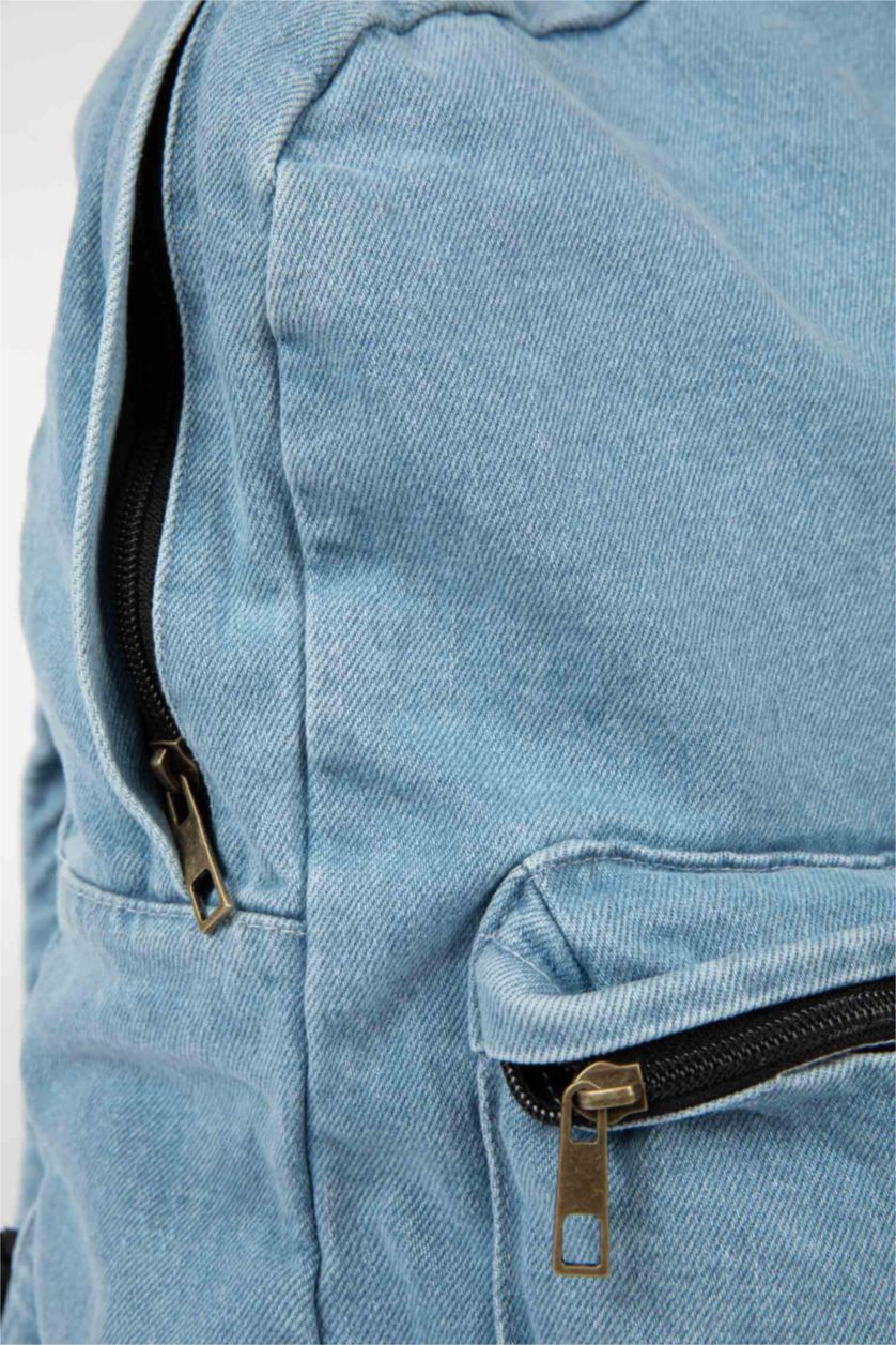 MAN Light Blue Unisex Jean School Backpack