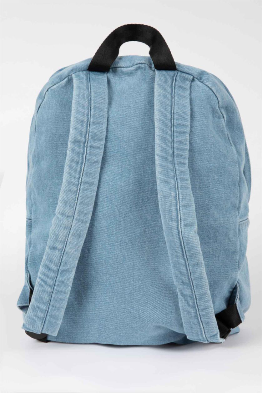 MAN Light Blue Unisex Jean School Backpack