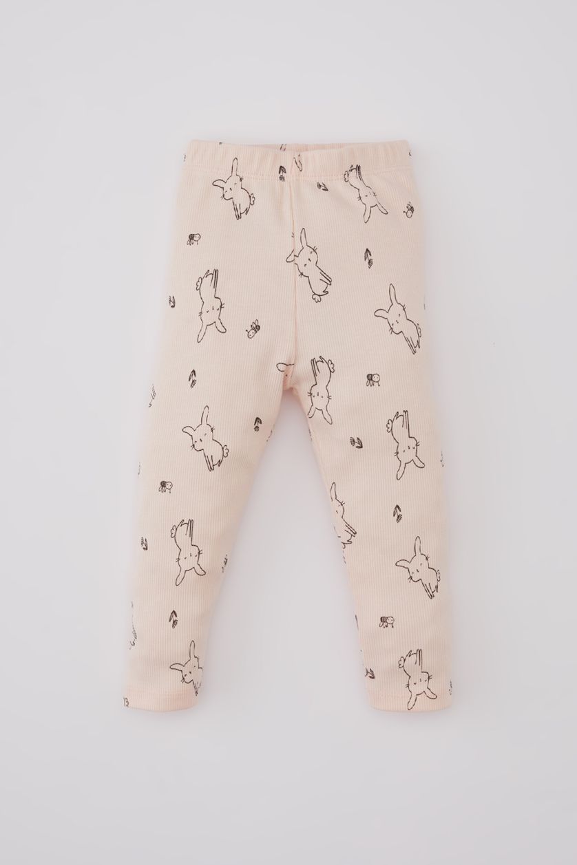 BABY GIRL Light Pink 2 piece Regular Fit Crew Neck Knitted Pyjamas