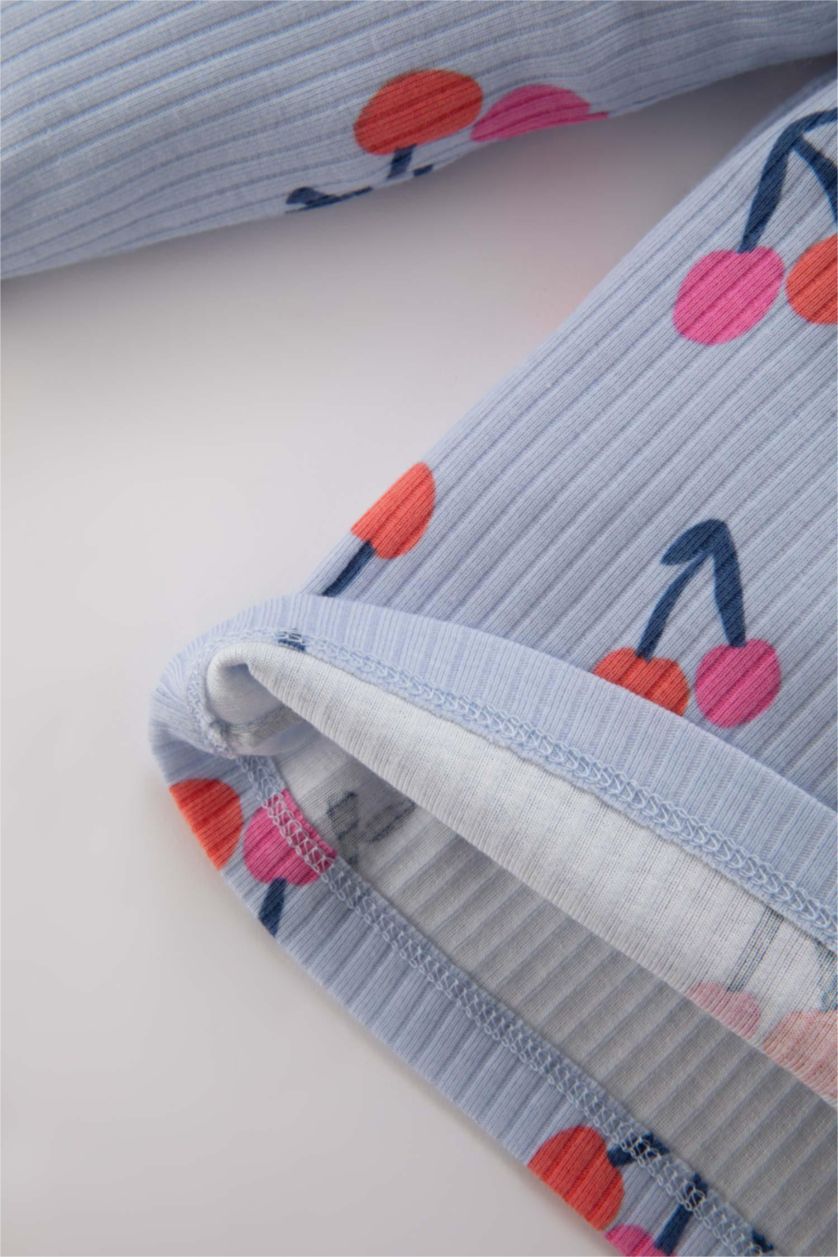 BÉBÉ FILLE BLEU Clair Ensemble Pyjama Velours Côtelé à Manches Longues à Motif de Fruits pour Bébé Fille