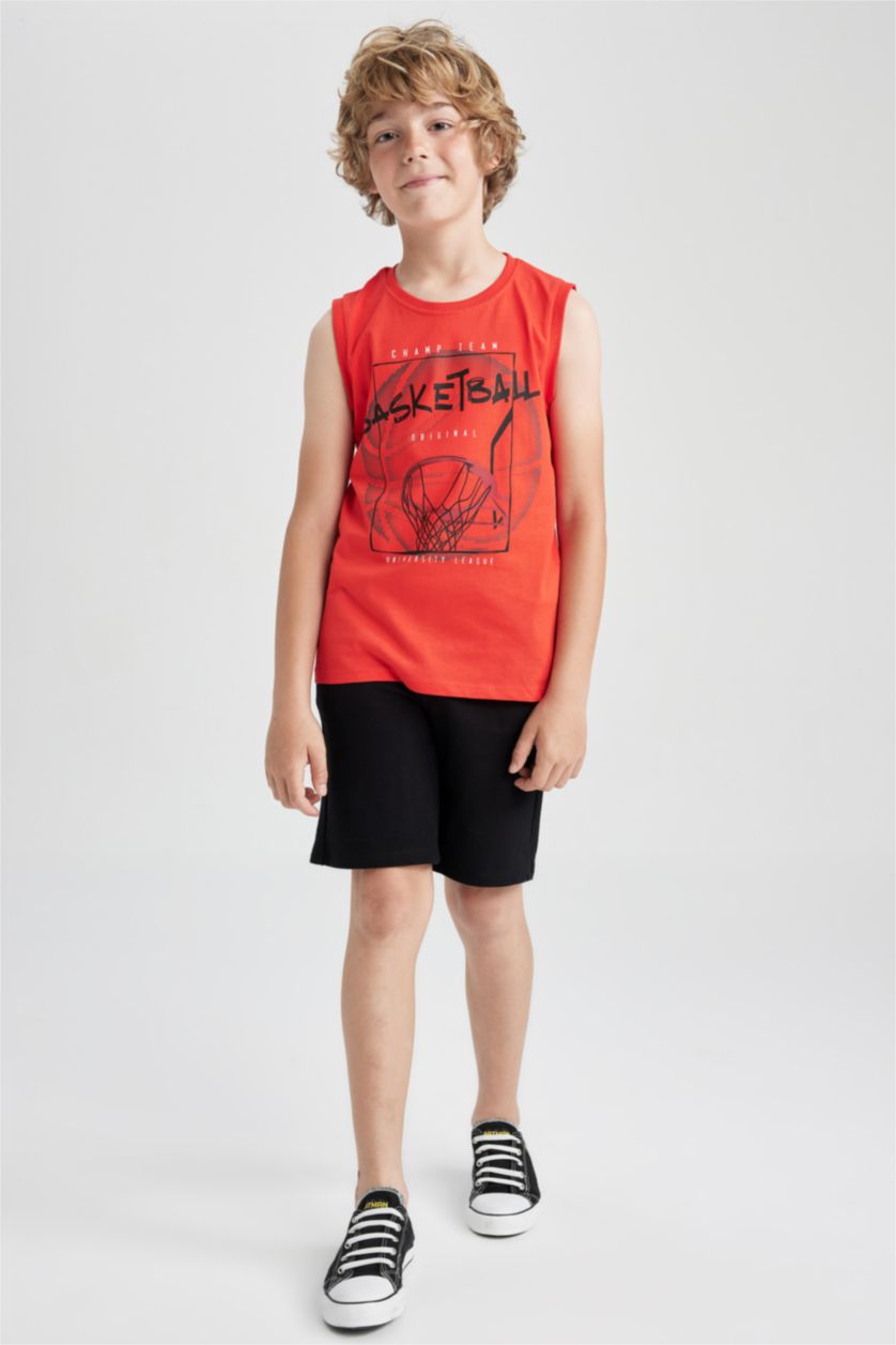 GARÇONS Rouge Débardeur Coupe Régulière Col rond