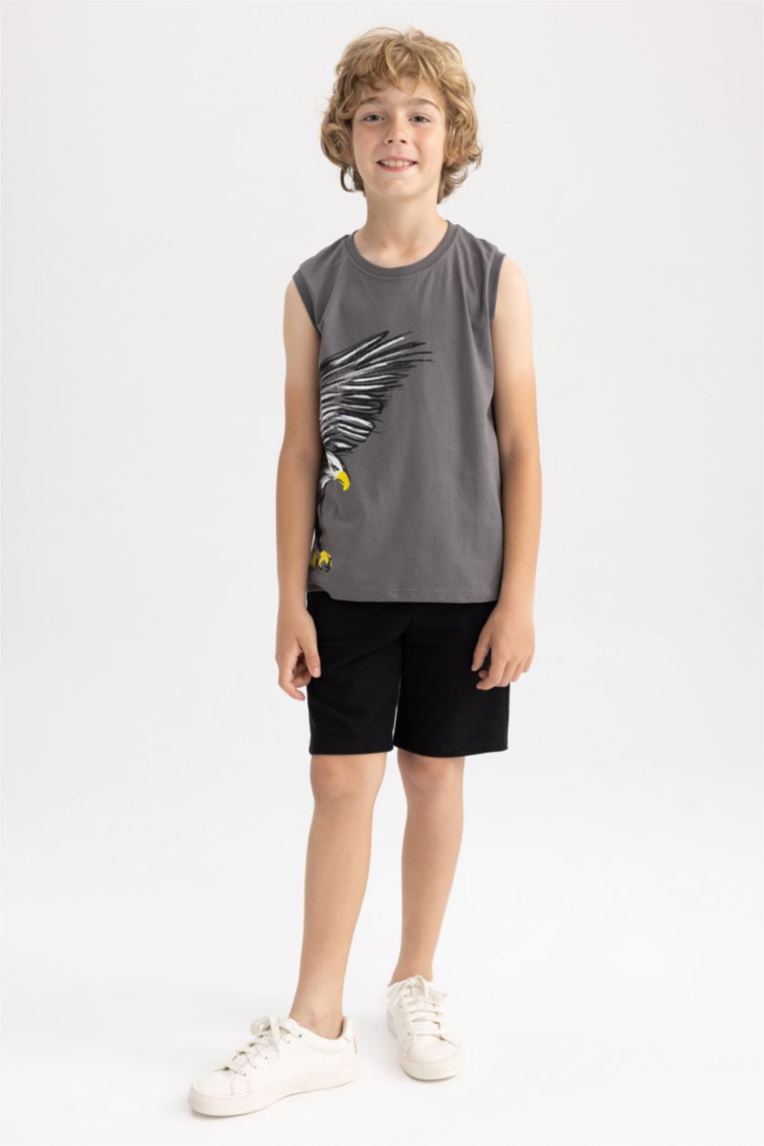 GARÇONS Anthracite Débardeur Coupe Régulière Col Ras Du Cou pour Garçon