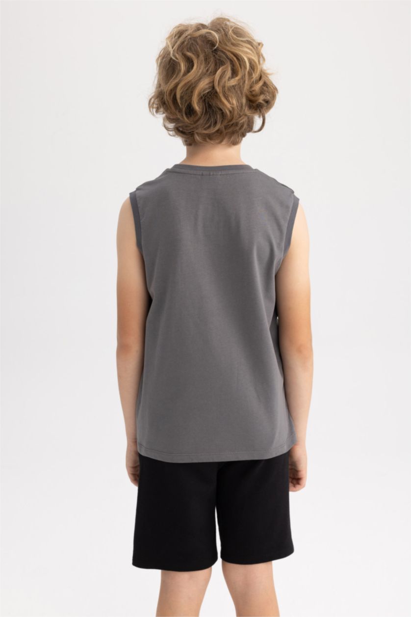 GARÇONS Anthracite Débardeur Coupe Régulière Col Ras Du Cou pour Garçon