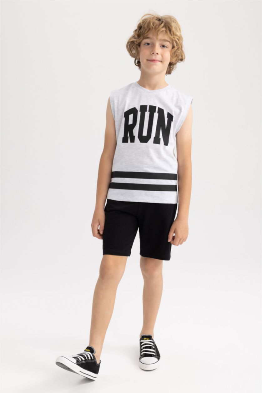 BOYS & TEENS Light Grey Melange Boy Crew Neck Undershirt