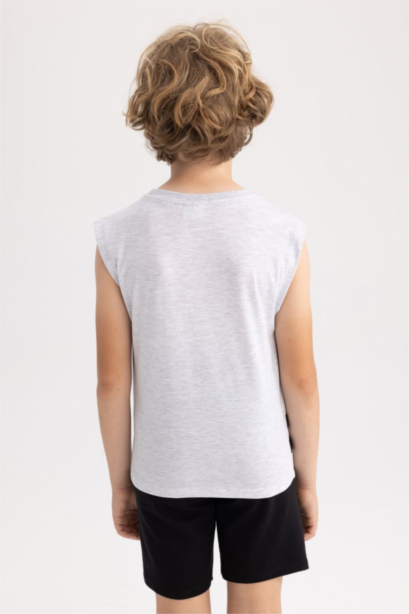 BOYS & TEENS Light Grey Melange Boy Crew Neck Undershirt
