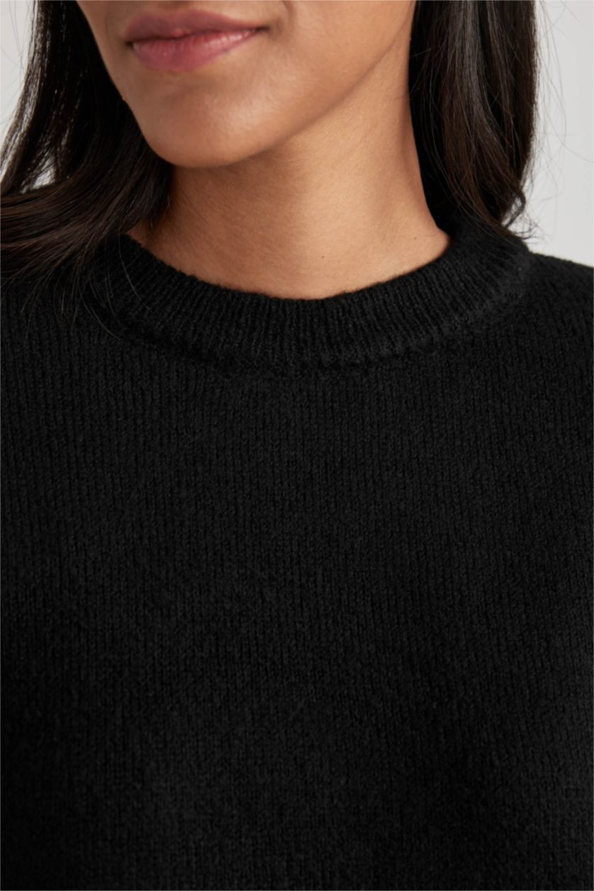 Woman Black Regular Fit Pullover