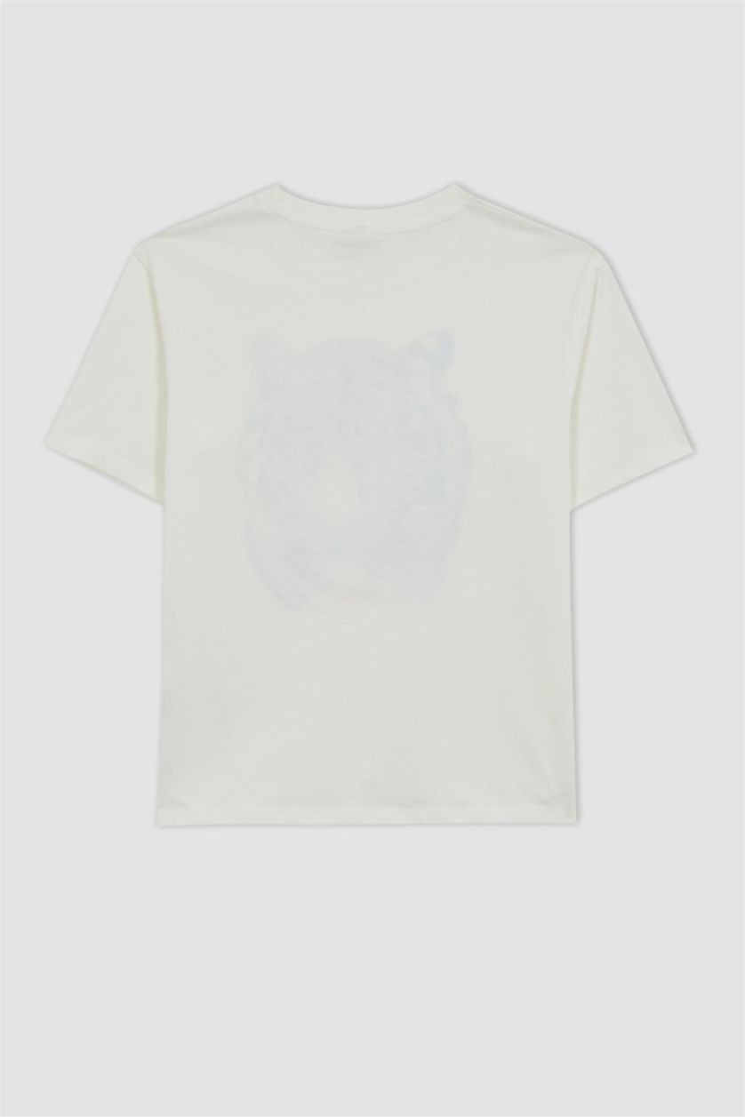 BOYS & TEENS Ecru Boy New Regular Fit Crew Neck Printed Short Sleeve T-Shirt