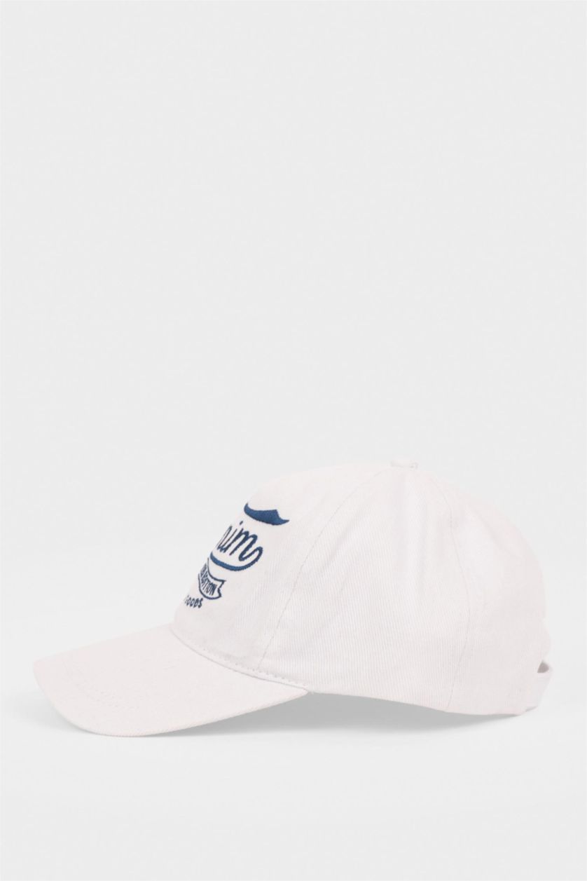 Kadın Kırık Beyaz Kadın Nakış Jean Cap Şapka