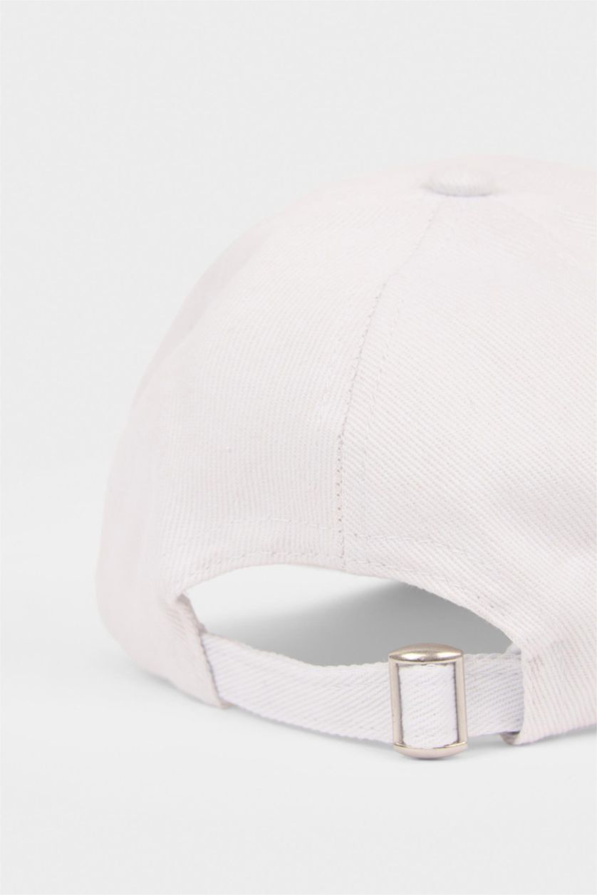 Kadın Kırık Beyaz Kadın Nakış Jean Cap Şapka