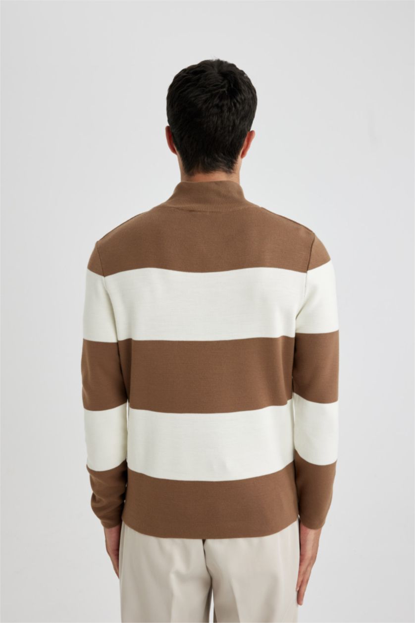 Чоловічий Верблюжа шерсть Пуловер стандартного крою з коміром стійкою трикотажний для чоловіків