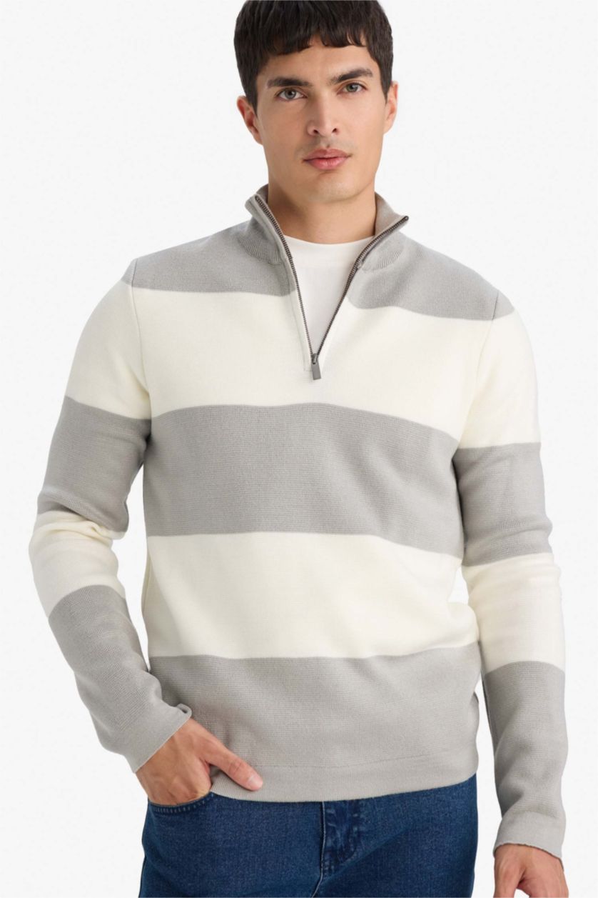 MAN Light Grey Standard Fit Knitwear Pullover