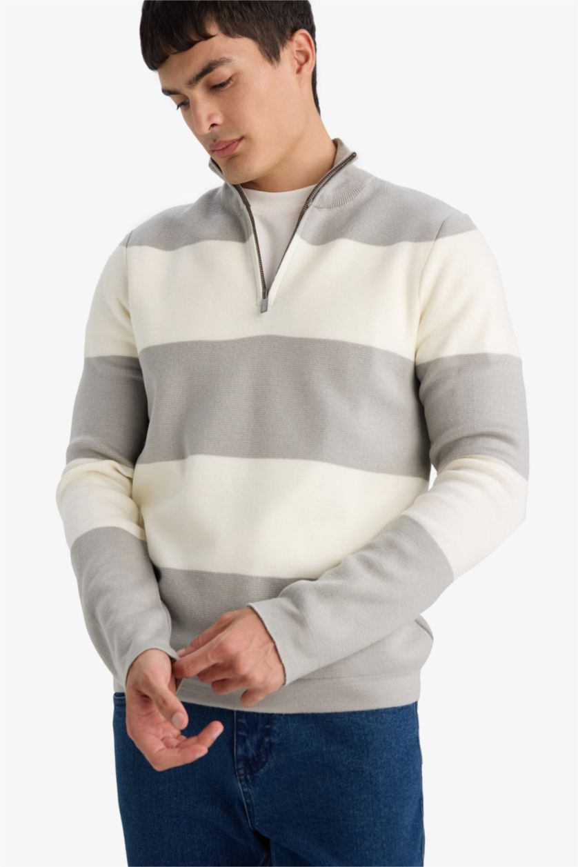 MAN Light Grey Standard Fit Knitwear Pullover