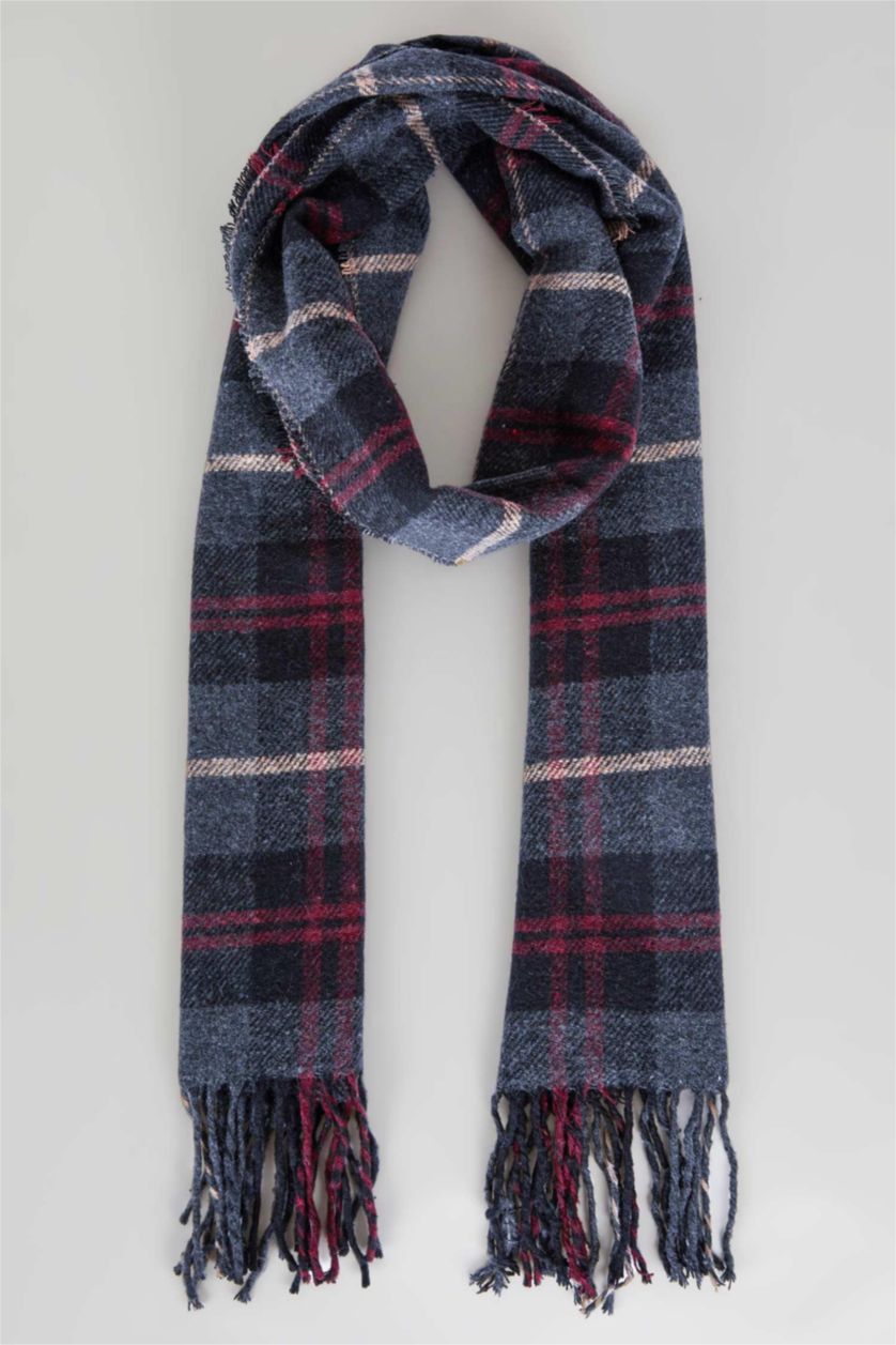 MAN Grey Man Plaid Scarf