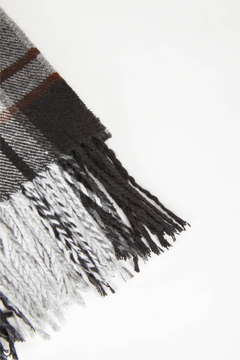 رجالي رمادي طقم سكارف رجالي كاروهات