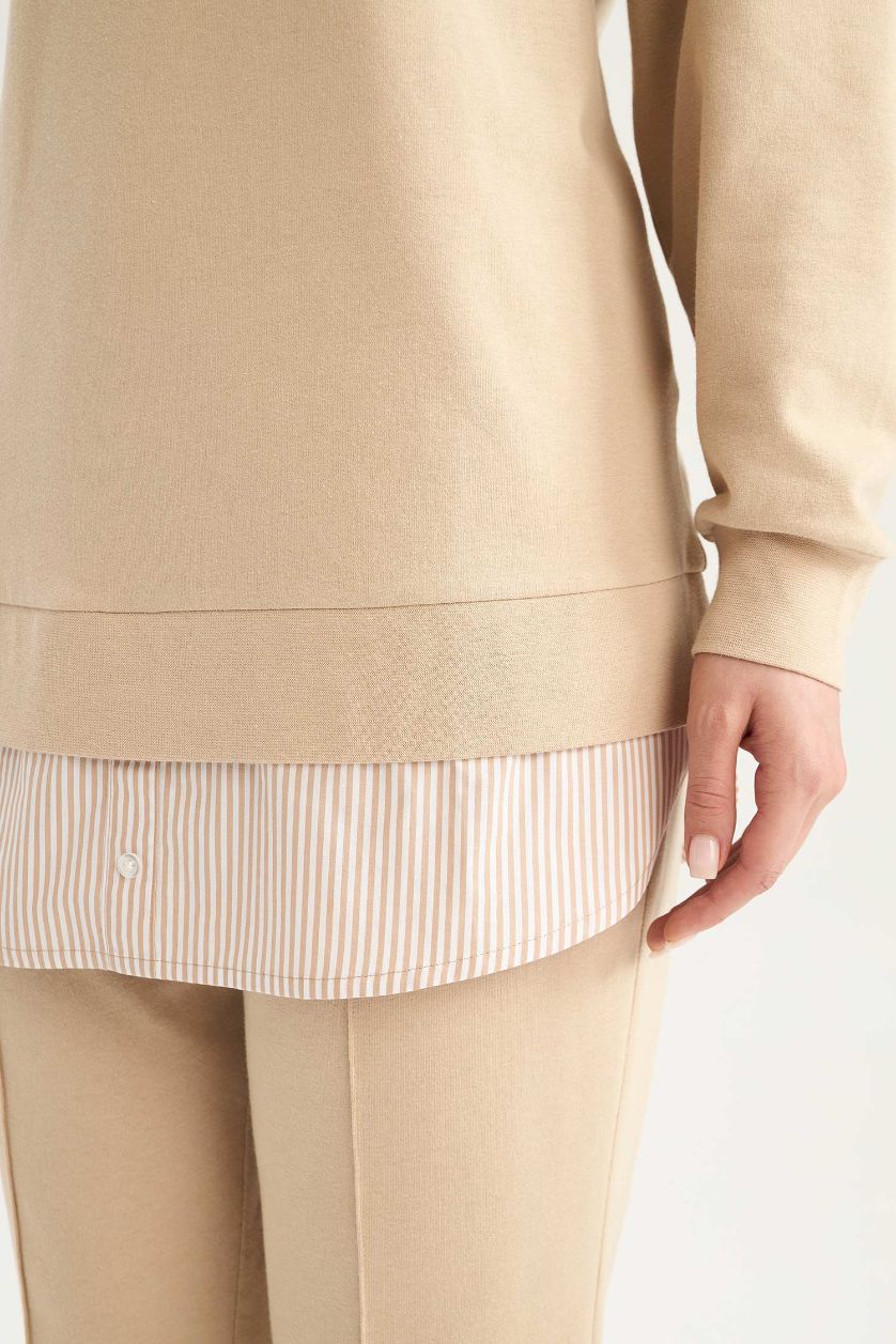 Woman Stone Regular Fit Thin Fabric Sweat Tunic