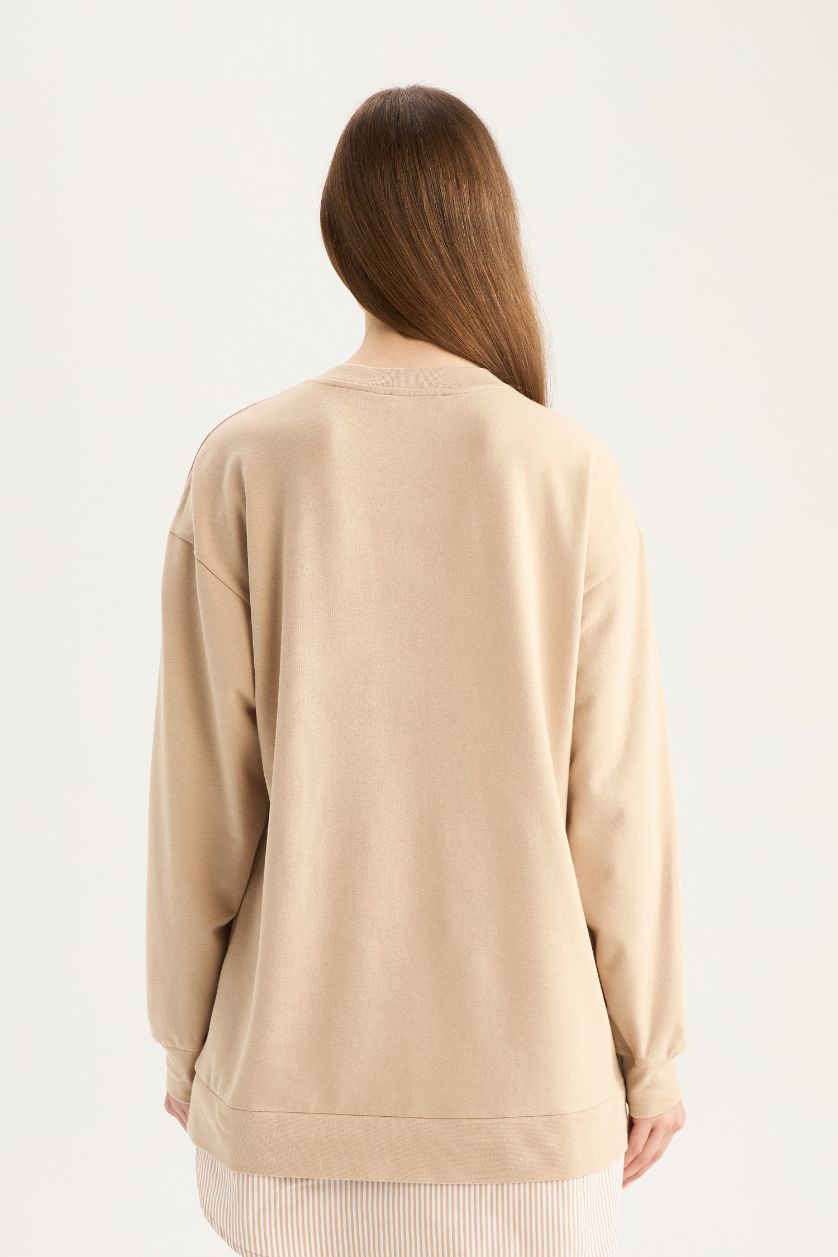 Woman Stone Regular Fit Thin Fabric Sweat Tunic