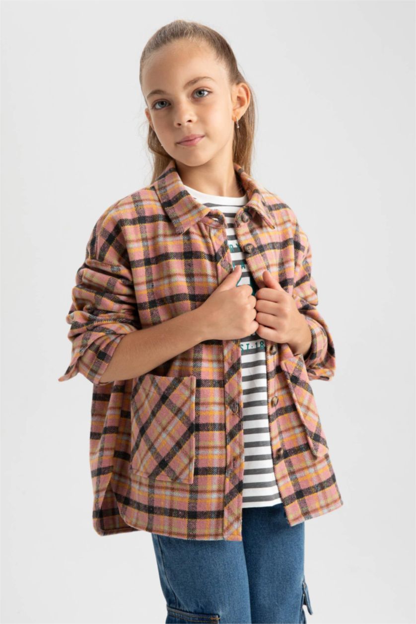 Девочки и подростки Оранжевый Рубашка с длинным рукавом для девочек