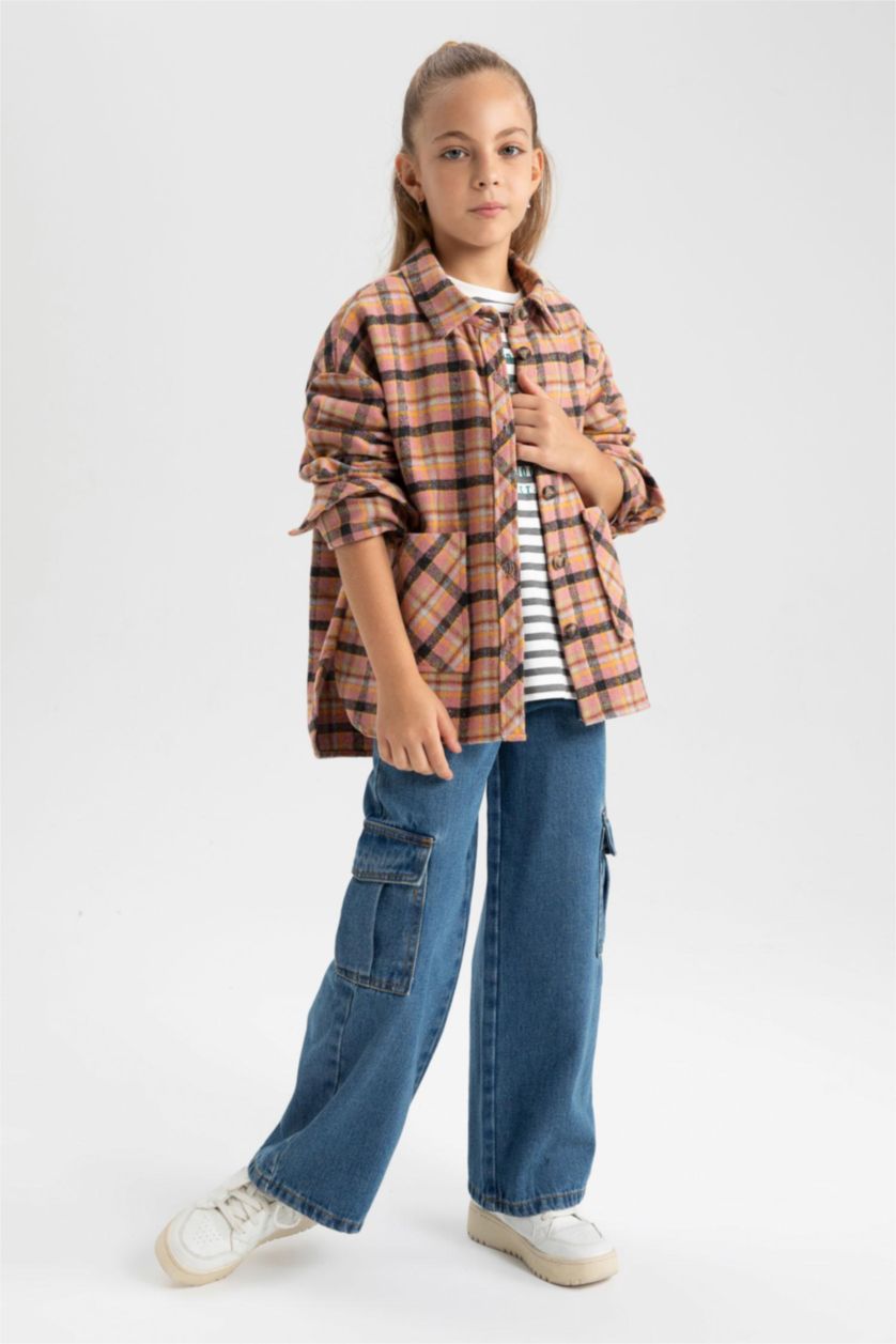 Девочки и подростки Оранжевый Рубашка с длинным рукавом для девочек