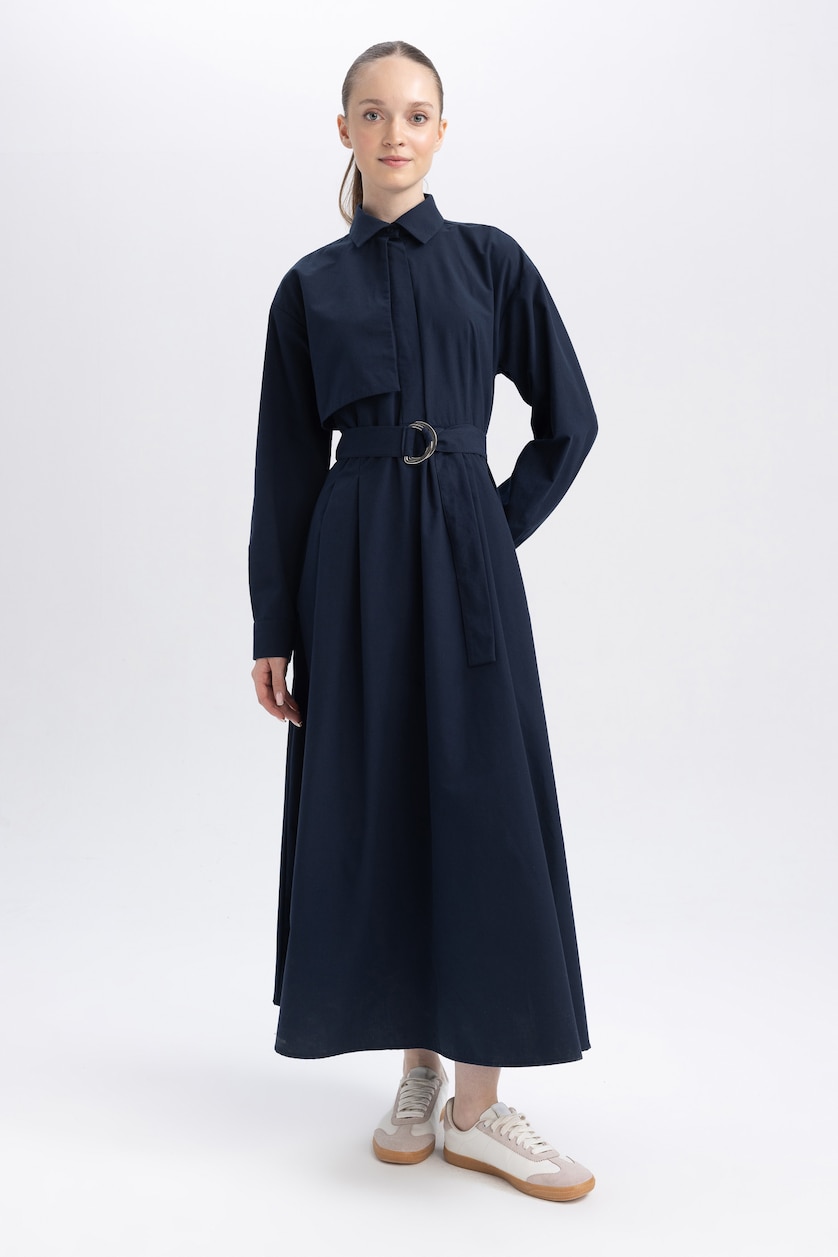 Woman NAVY Poplin Dress