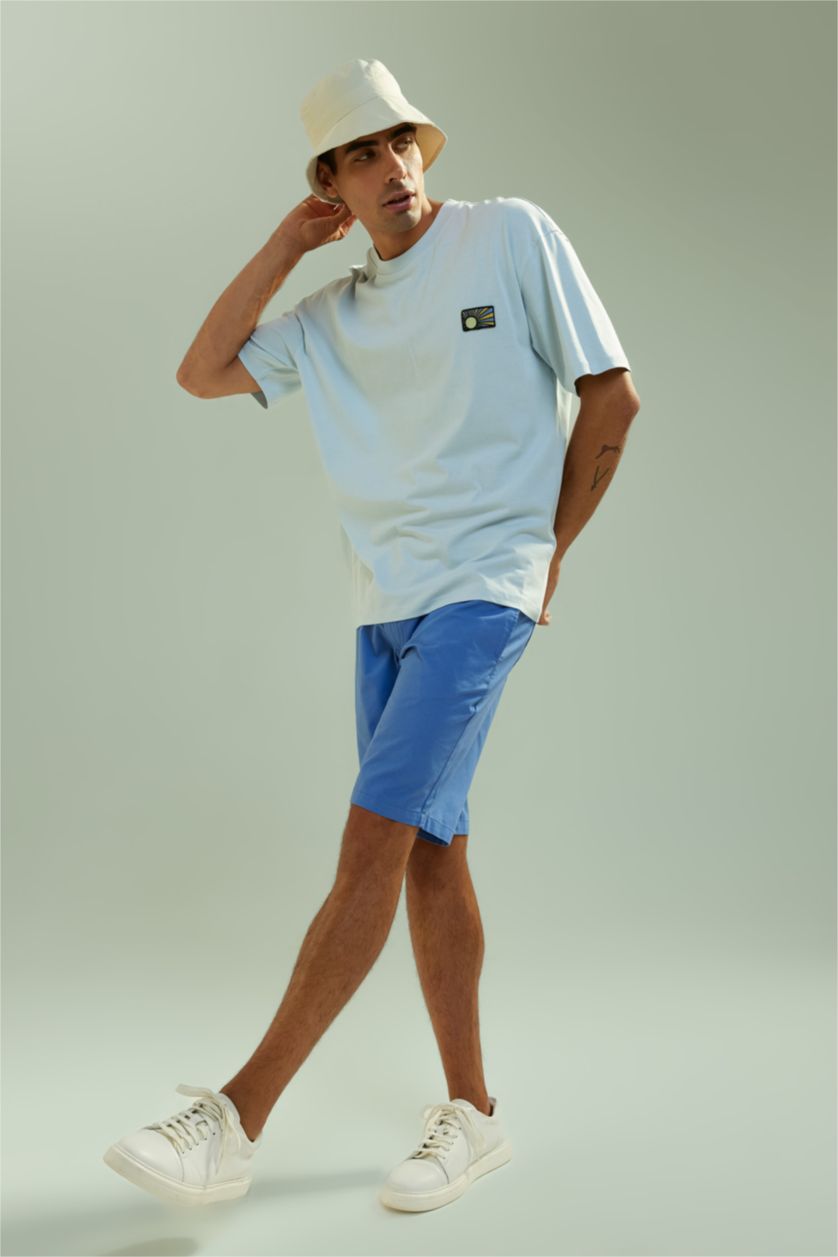 MAN Blue Regular Fit Bermuda