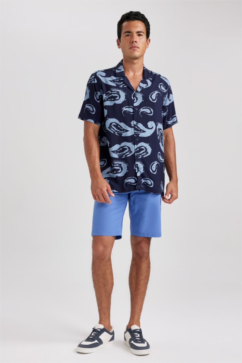 MAN Blue Regular Fit Bermuda