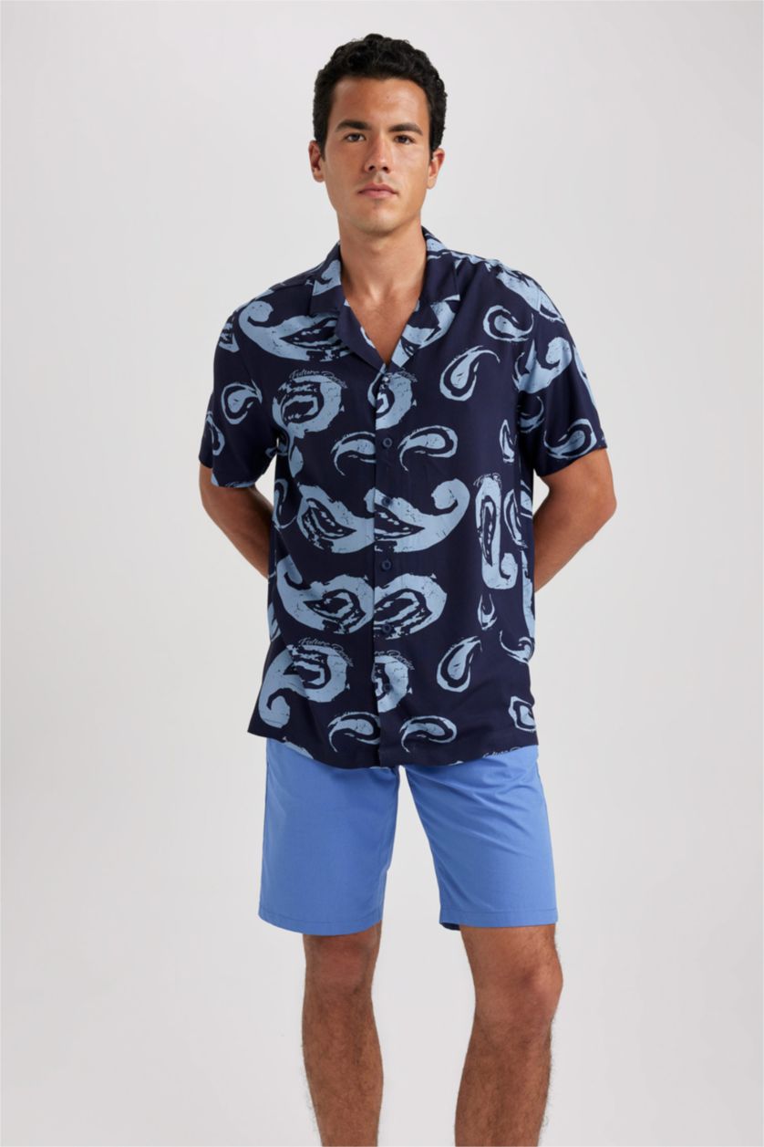 MAN Blue Regular Fit Bermuda