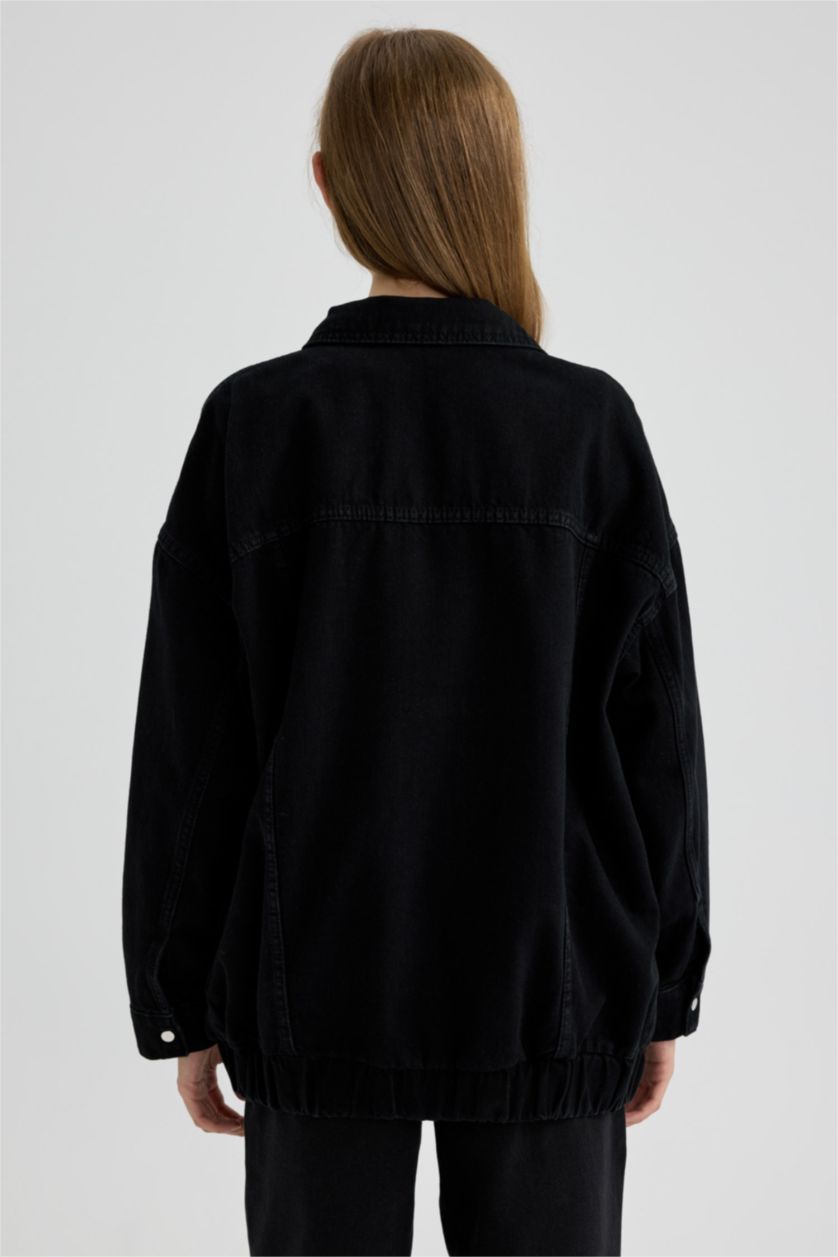WOMAN Black Oversize Fit Denim Jacket