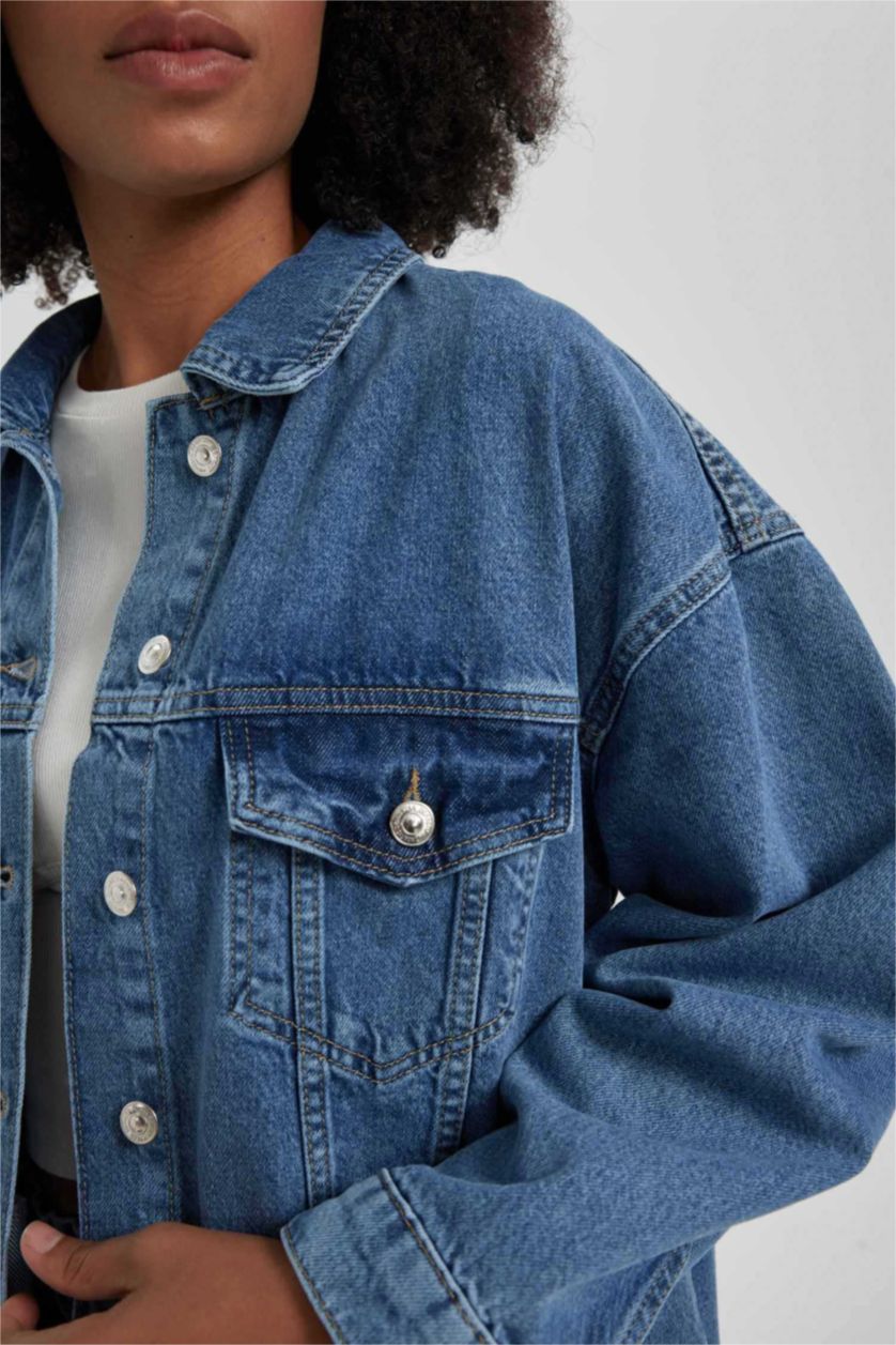 WOMAN Blue Oversize Fit Jean Jacket