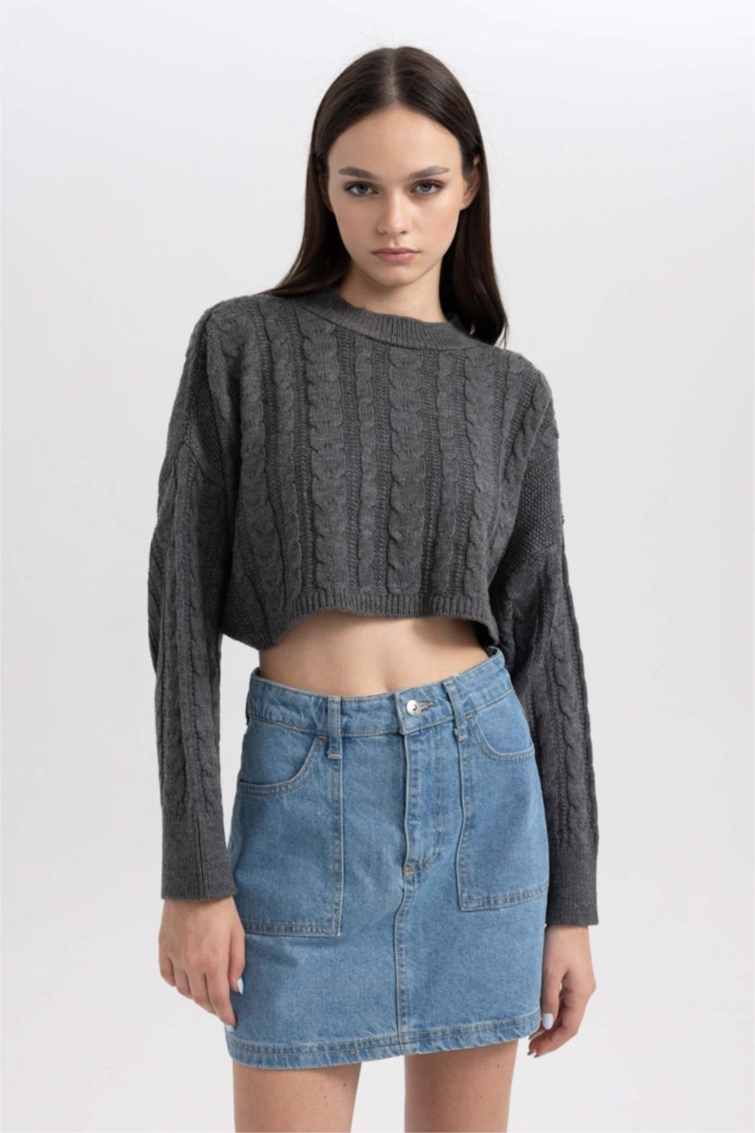 Әйелдерге Көк карго пішімі қысқа ұзындық Юбка