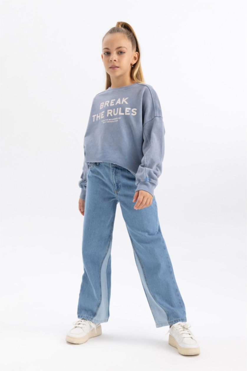 GIRLS & TEENS Blue Girl Wide Leg Trousers