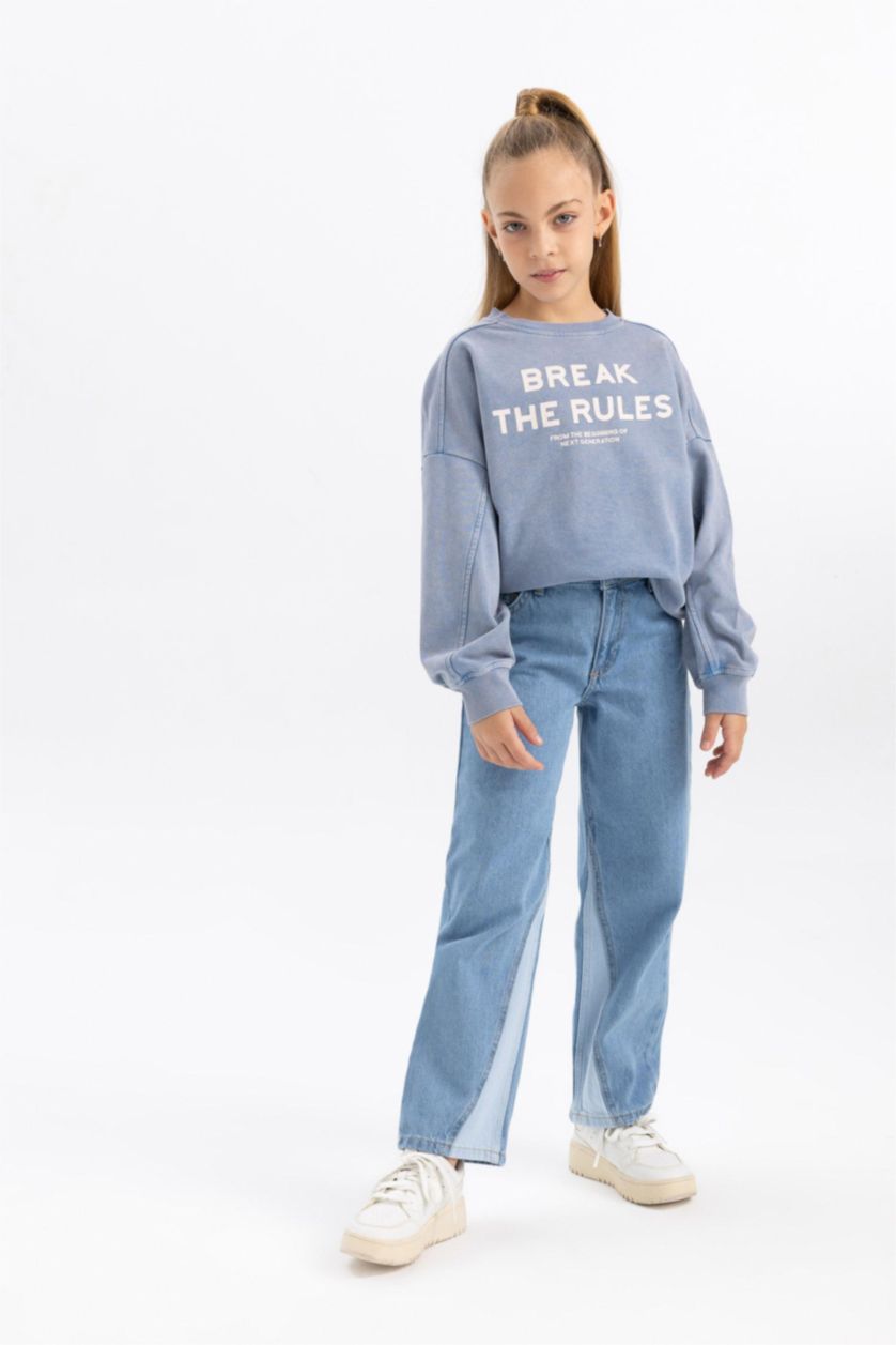 GIRLS & TEENS Blue Girl Wide Leg Trousers