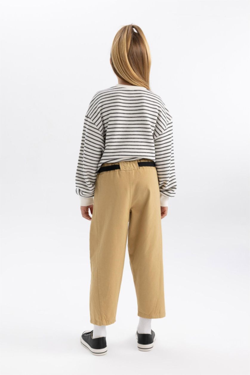 GIRLS & TEENS Stone Slouchy Fit Gabardine Trousers