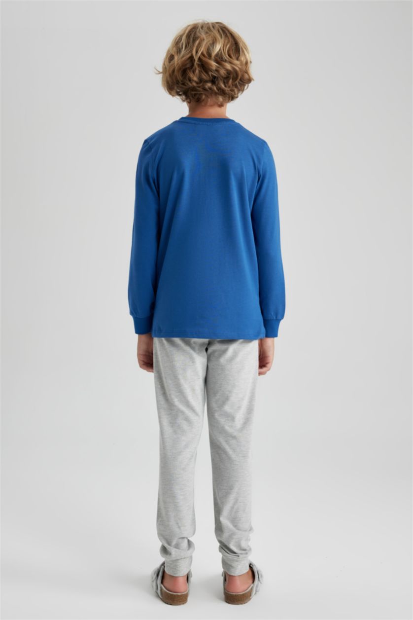 BOYS & TEENS Blue 2 piece Regular Fit Superman Licensed Knitted Pyjamas