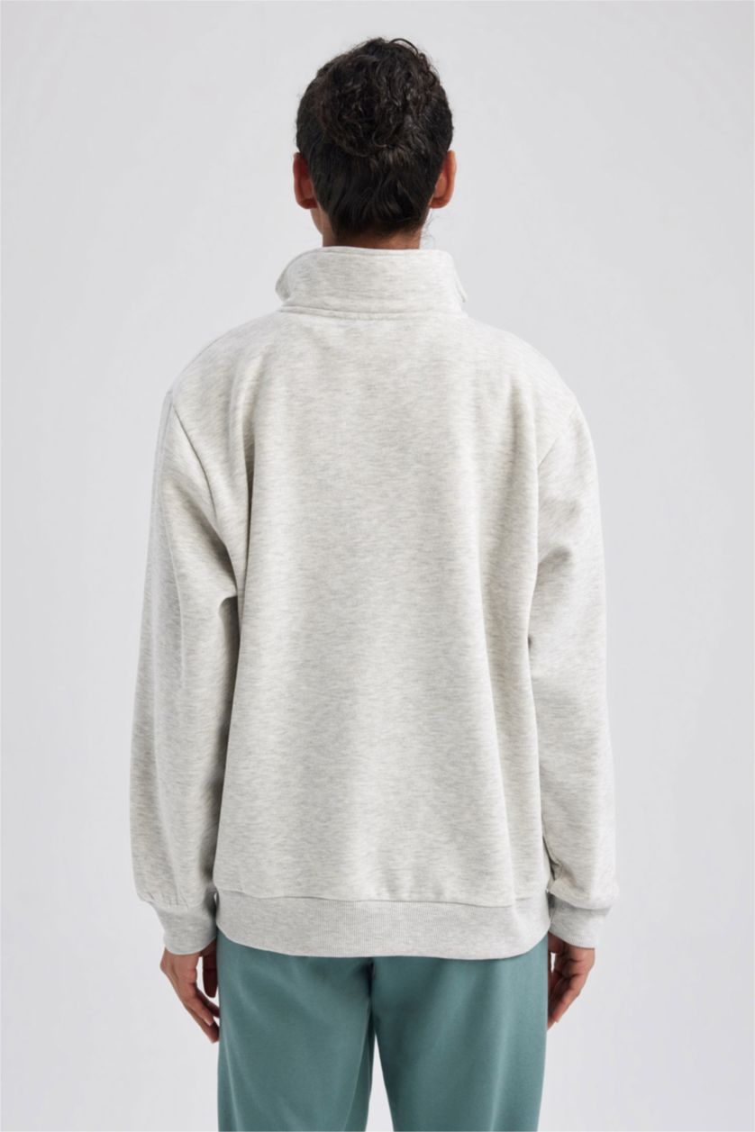 FEMME Gris Clair Sweat- Shirt Coupe Oversize À Manches Longue  De DefactoFit