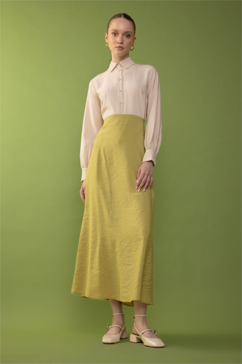 FEMME Vert Jupe longue de type A-line