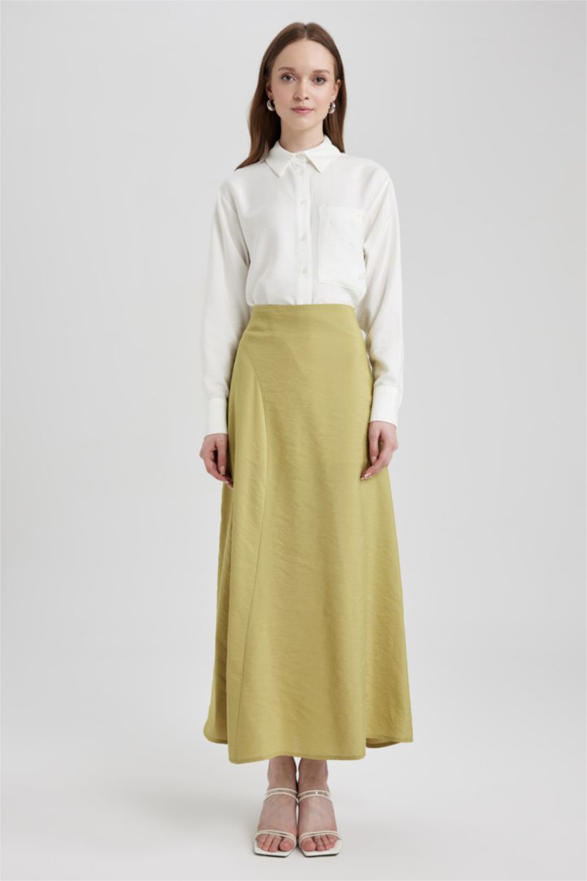 FEMME Vert Jupe longue de type A-line