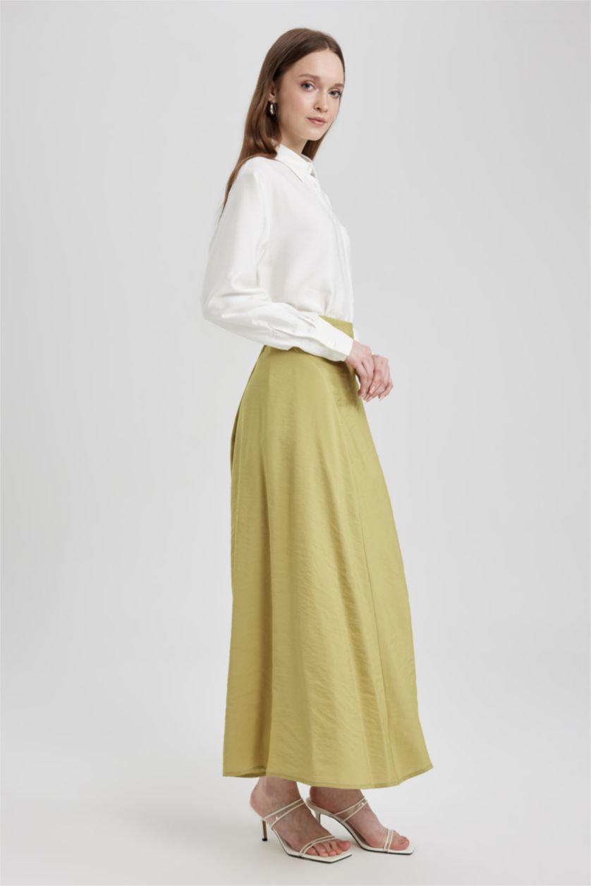 FEMME Vert Jupe longue de type A-line